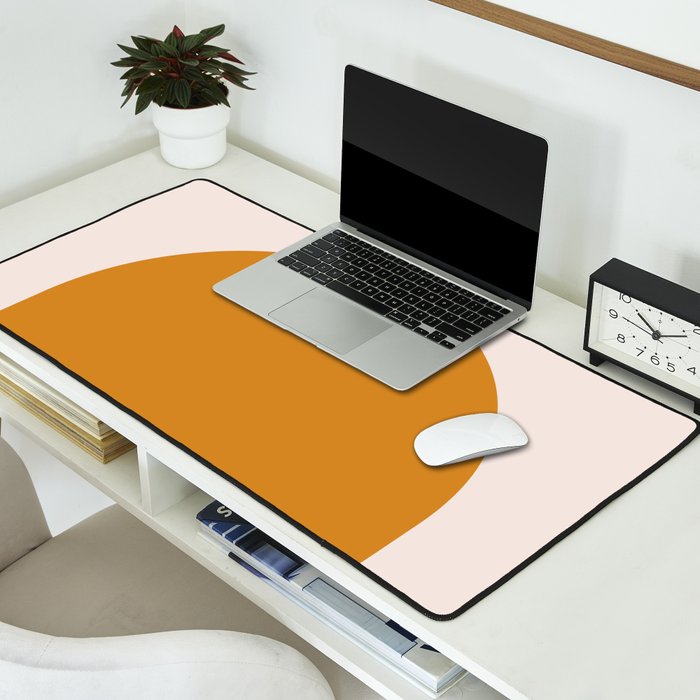 Arch (Yellow & Pale Pink) Desk Mat Gallery Image 2