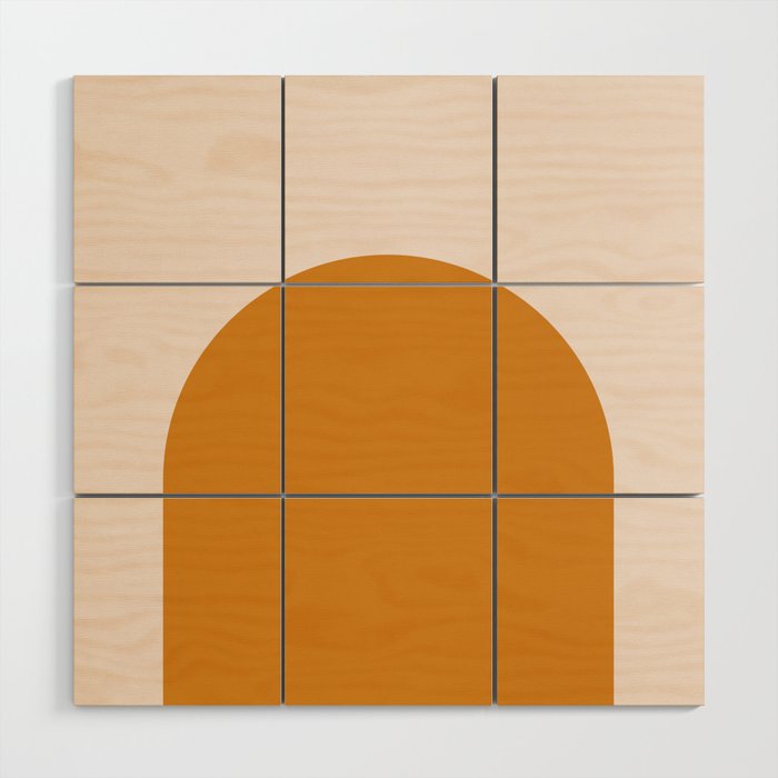 Arch (Yellow & Pale Pink) Wood Wall Art Gallery Image 1