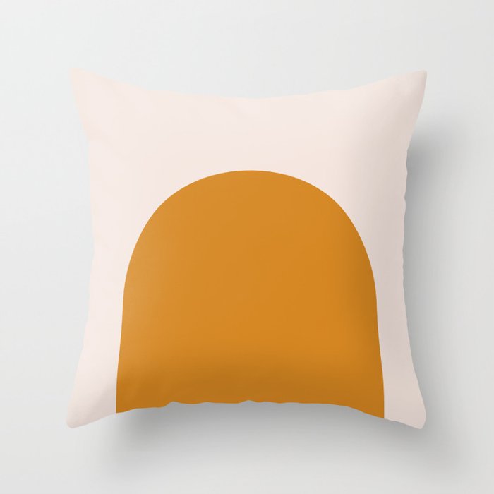 Arch (Yellow & Pale Pink) Throw Pillow Gallery Image 1
