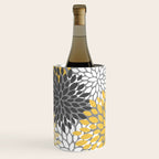 Modern Elegant Chic Floral Pattern, Soft Yellow, Gray, White Wine Chiller Gallery Image 2