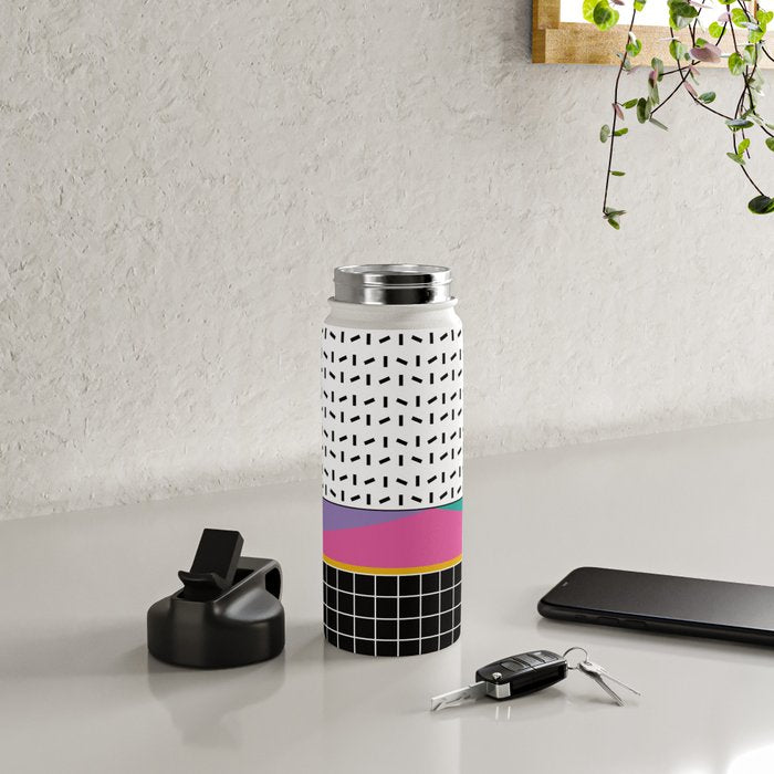 Memphis Pattern 34 / 80s - 90s Retro Water Bottle Gallery Image 4