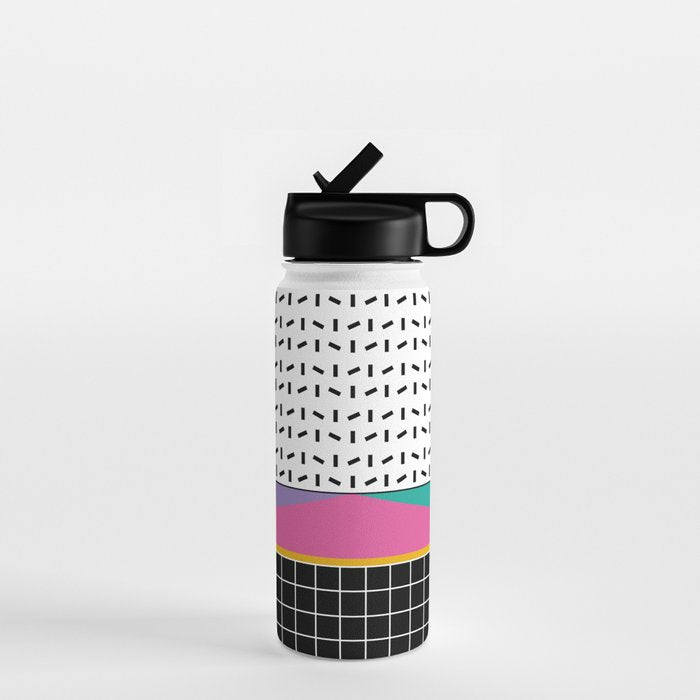 Memphis Pattern 34 / 80s - 90s Retro Water Bottle Gallery Image 1