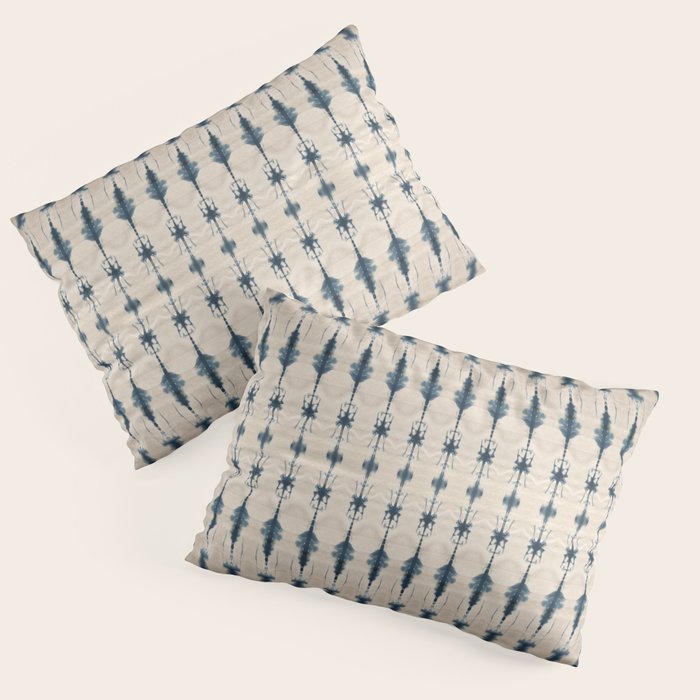 Indigo and Cream Shibori Pillow Sham Gallery Image 3