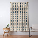 Indigo and Cream Shibori Window Curtain Gallery Image 5