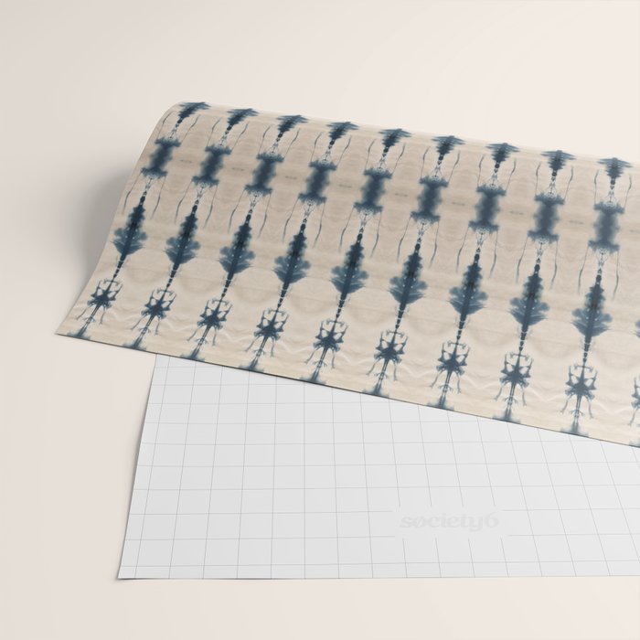 Indigo and Cream Shibori Wrapping Paper Gallery Image 2