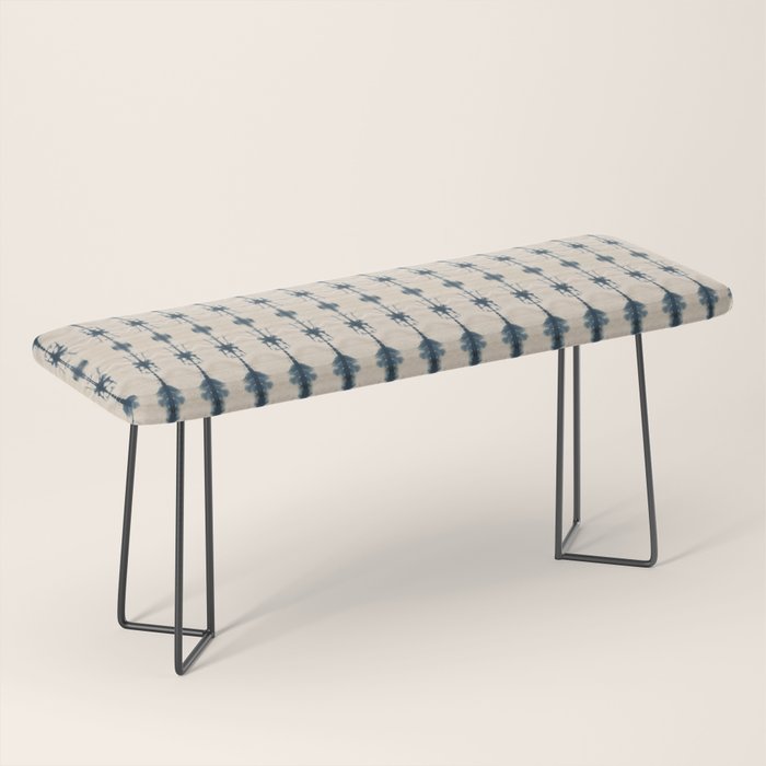 Indigo and Cream Shibori Bench Gallery Image 1