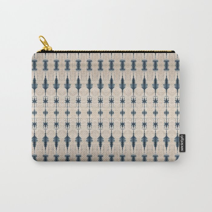 Indigo and Cream Shibori Carry All Pouch Gallery Image 1