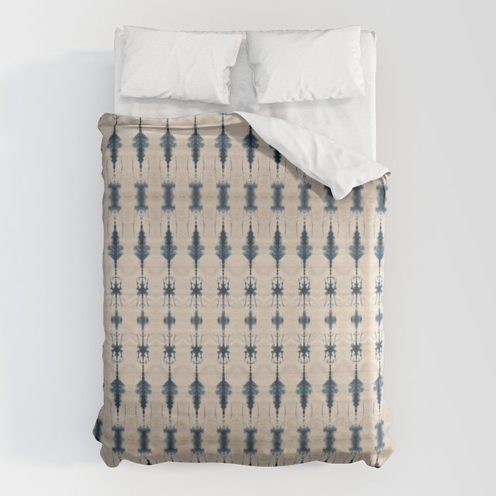 Indigo and Cream Shibori Duvet Cover Gallery Image 1