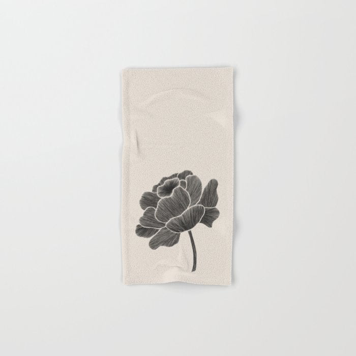 Black Peony I Bath Towel Gallery Image 1