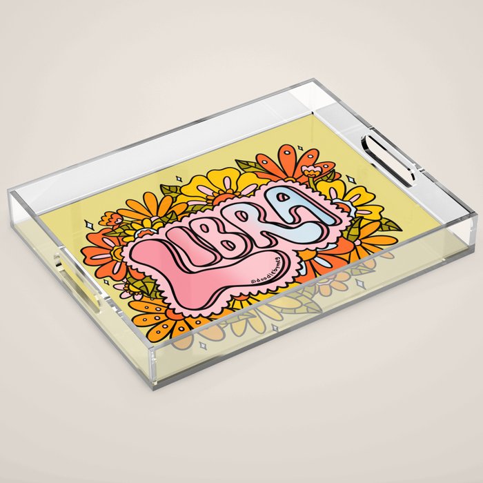 Libra Flowers Acrylic Tray Gallery Image 1