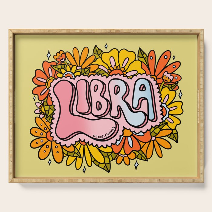 Libra Flowers Serving Tray Gallery Image 1