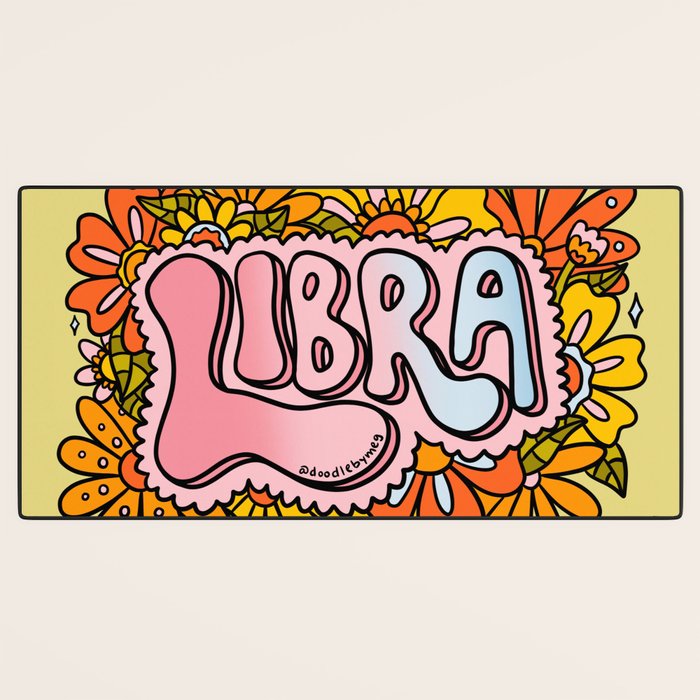 Libra Flowers Desk Mat Gallery Image 3
