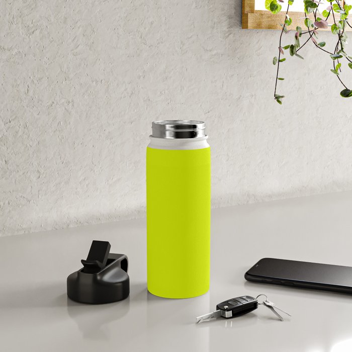 Acid lime neon green  Water Bottle Gallery Image 4