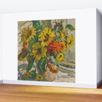 Beautiful still life of sunflowers in a vase portrait floral painting by Dorothea Sharp Wall Mural Gallery Image 2