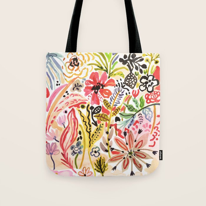 Karen Fields Flower Abstract Illustration Tote Bag