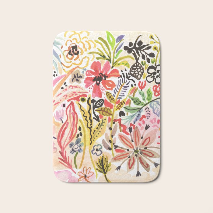 Karen Fields Flower Abstract Illustration Bath Mat Gallery Image 1
