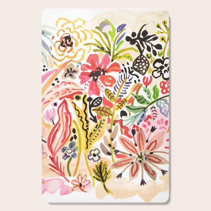 Karen Fields Flower Abstract Illustration Cutting Board Gallery Image 1
