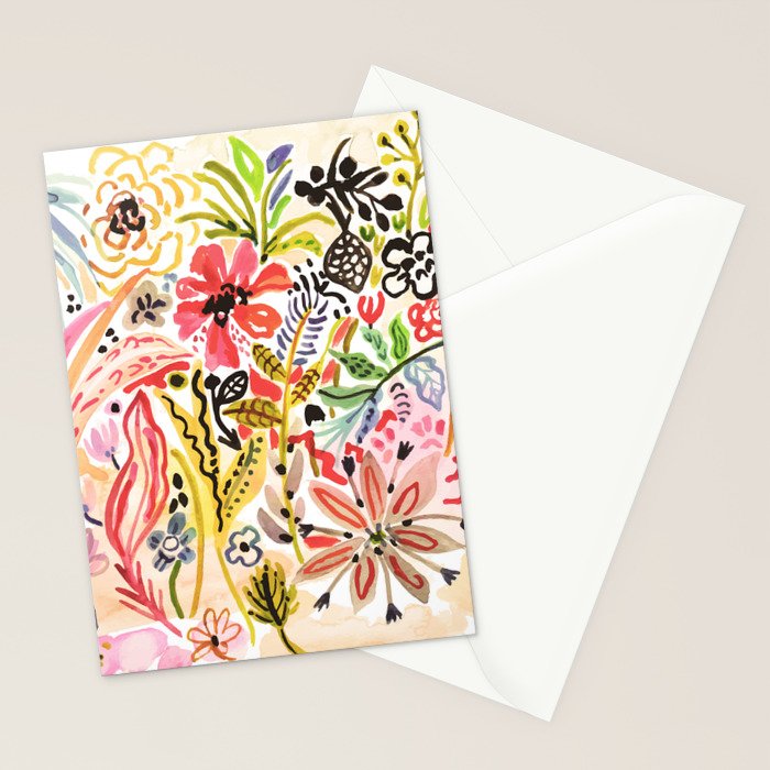 Karen Fields Flower Abstract Illustration Stationery Card Gallery Image 2