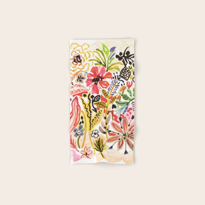 Karen Fields Flower Abstract Illustration Bath Towel Gallery Image 1