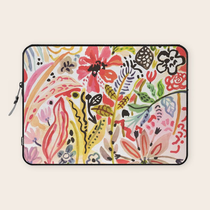 Karen Fields Flower Abstract Illustration Laptop Sleeve Gallery Image 1