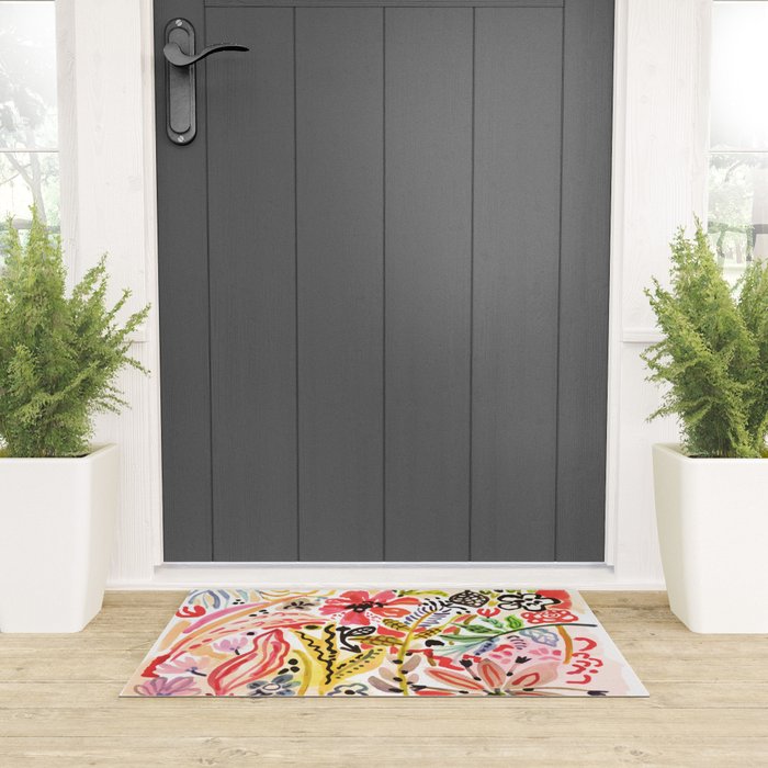 Karen Fields Flower Abstract Illustration Welcome Mat Gallery Image 3