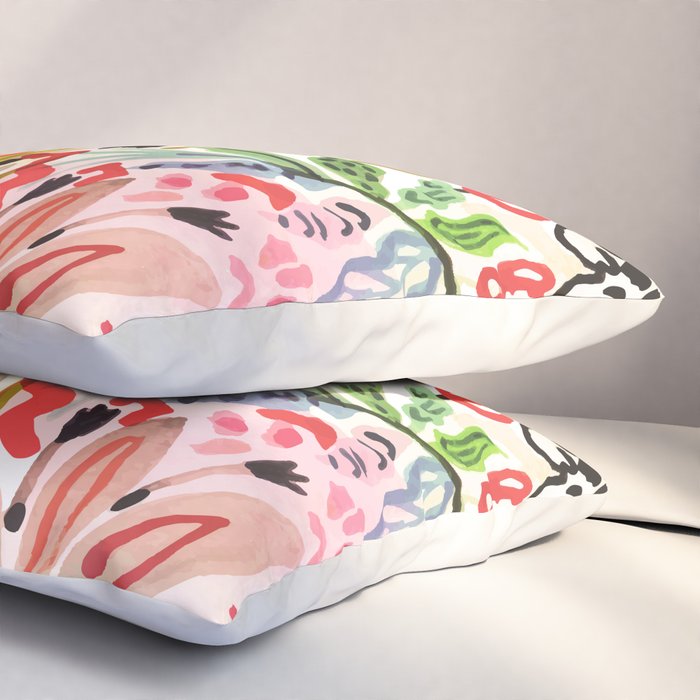 Karen Fields Flower Abstract Illustration Pillow Sham Gallery Image 3