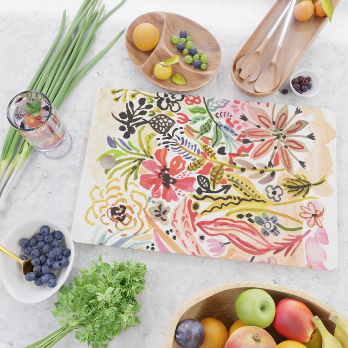 Karen Fields Flower Abstract Illustration Cutting Board Gallery Image 2