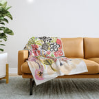 Karen Fields Flower Abstract Illustration Throw Blanket Gallery Image 1