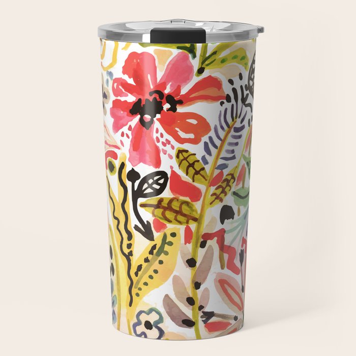 Karen Fields Flower Abstract Illustration Travel Mug Gallery Image 1