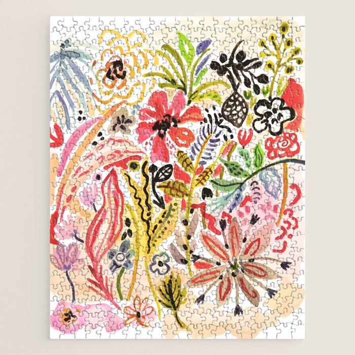 Karen Fields Flower Abstract Illustration Jigsaw Puzzle Gallery Image 1