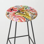 Karen Fields Flower Abstract Illustration Stool Gallery Image 2