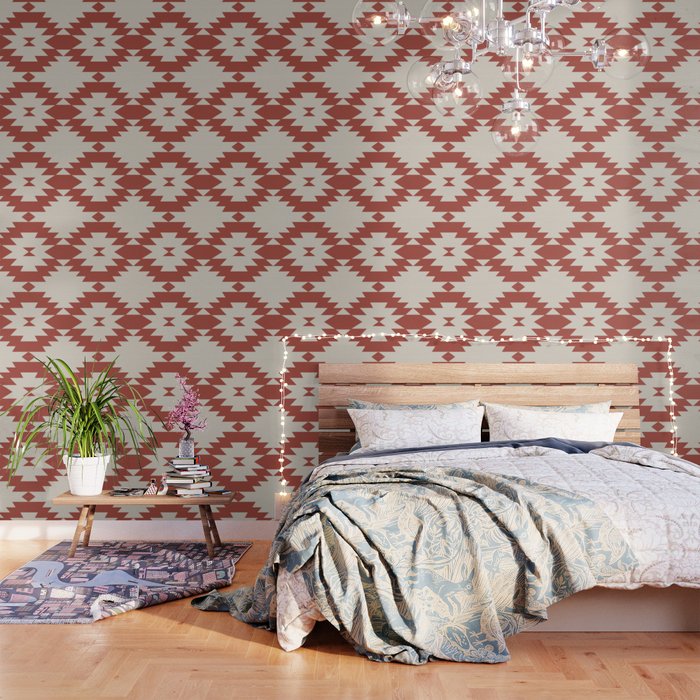 Southwestern Minimalism - Red Neutral Beige Wallpaper Gallery Image 1