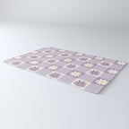 Flower Lavender Gingham Checker in Purple Rug Gallery Image 3