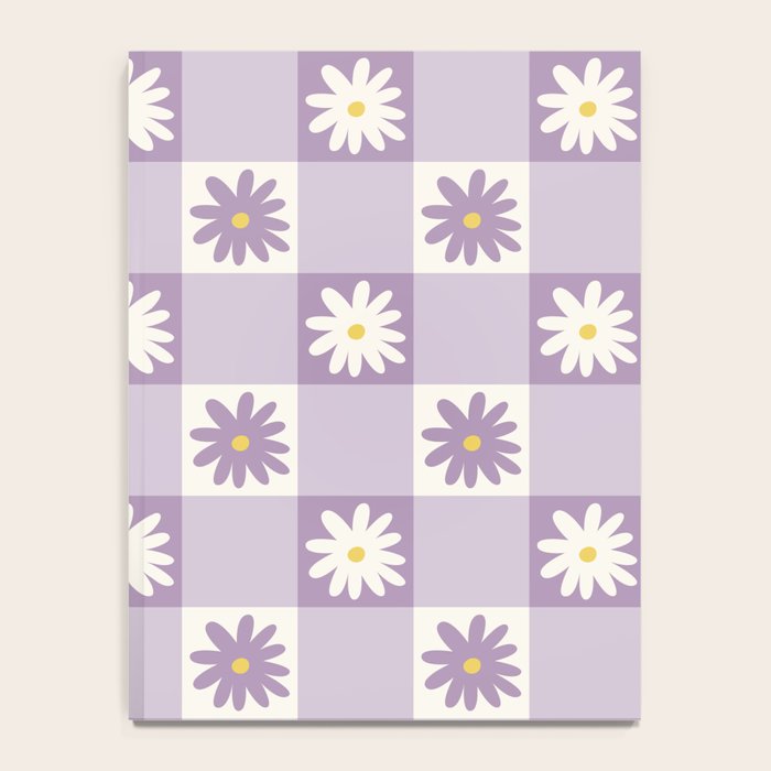 Flower Lavender Gingham Checker in Purple Notebook Gallery Image 4
