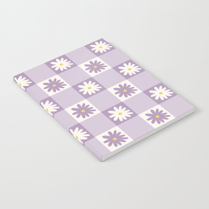 Flower Lavender Gingham Checker in Purple Notebook Gallery Image 2
