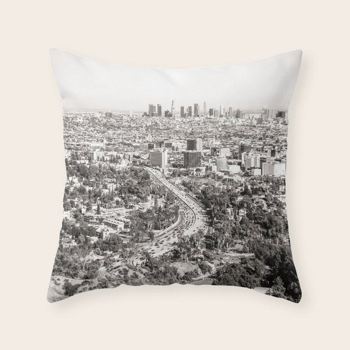 Los Angeles Grey Throw Pillow Gallery Image 6