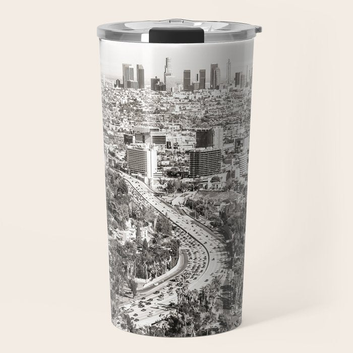 Los Angeles Grey Travel Mug Gallery Image 1