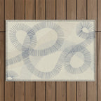 calming essentials Curved Lines denim blue Outdoor Rug Gallery Image 1