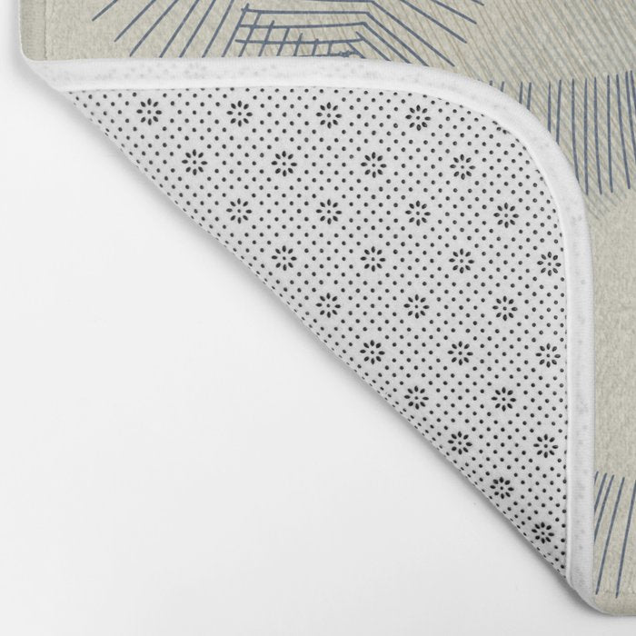 calming essentials Curved Lines denim blue Bath Mat Gallery Image 2
