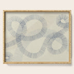 calming essentials Curved Lines denim blue Serving Tray Gallery Image 1