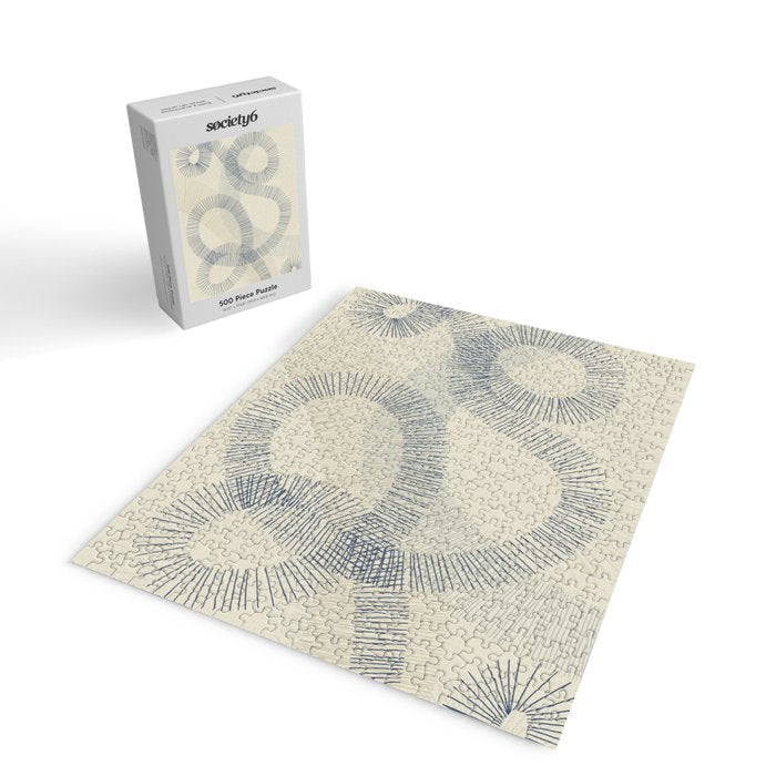 calming essentials Curved Lines denim blue Jigsaw Puzzle Gallery Image 2