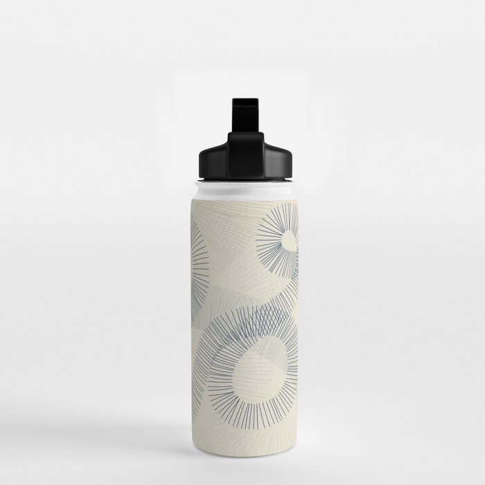calming essentials Curved Lines denim blue Water Bottle Gallery Image 2