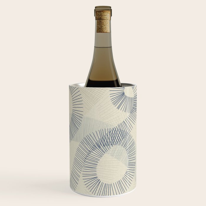 calming essentials Curved Lines denim blue Wine Chiller Gallery Image 3