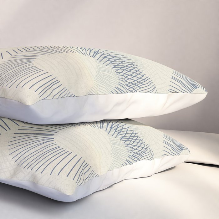 calming essentials Curved Lines denim blue Pillow Sham Gallery Image 3
