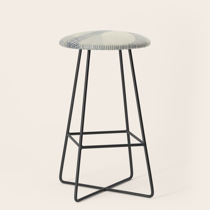 calming essentials Curved Lines denim blue Stool Gallery Image 1