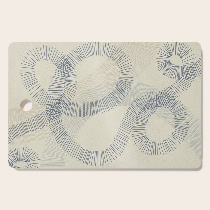 calming essentials Curved Lines denim blue Cutting Board Gallery Image 1
