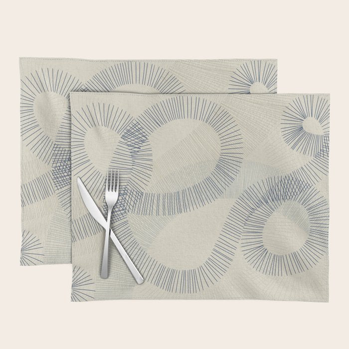 calming essentials Curved Lines denim blue Placemat Gallery Image 1
