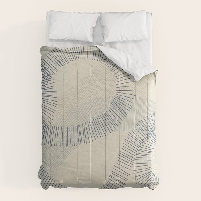 calming essentials Curved Lines denim blue Comforter Gallery Image 6
