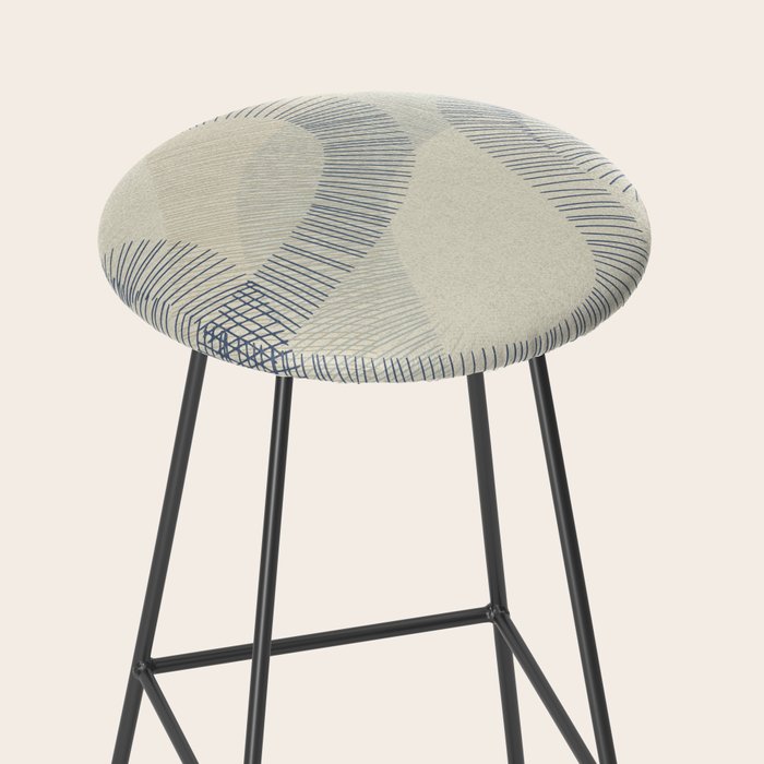 calming essentials Curved Lines denim blue Stool Gallery Image 2