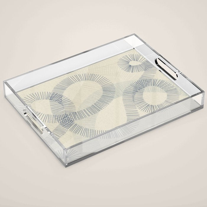 calming essentials Curved Lines denim blue Acrylic Tray Gallery Image 1